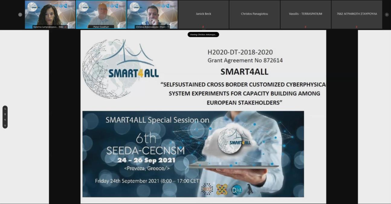 Review of the SMART4ALL Special Session and pitching event on the 6th SEEDA-CECNSM 2021