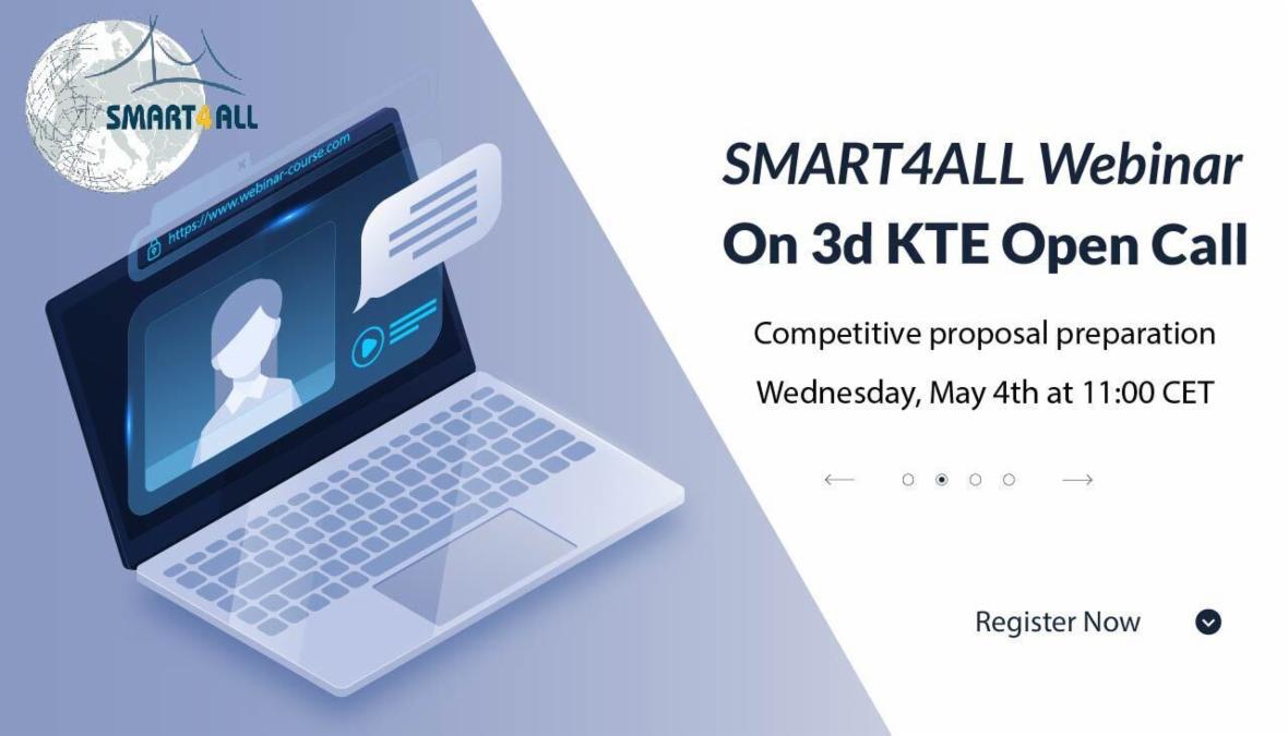 SMART4ALL Webinar on Competitive Proposal Preparation for 3rd KTE Open Call May 4th, 2022 • 11:00-12:30 (CET)