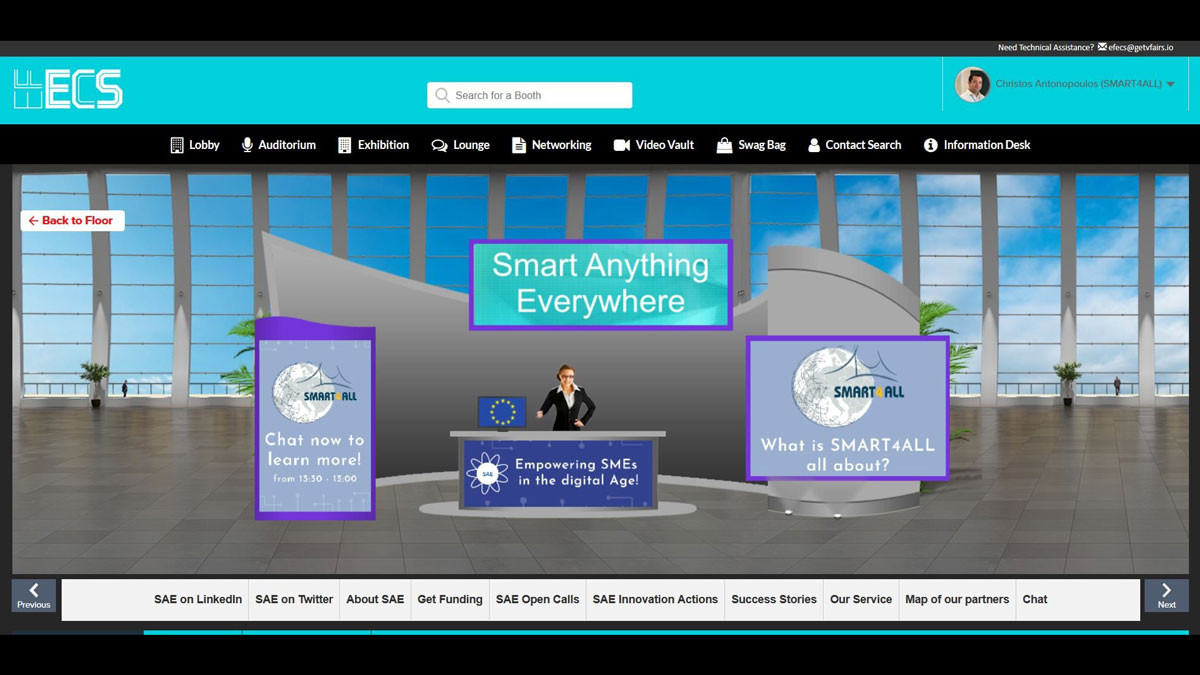 Participation of SMART4ALL in the virtual booth hosted by SmartAnythingEverywhere